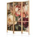 Japanischer Paravent, Raumteiler freistehend, Trennwand - Blooming Sunlit Peonies