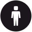 Muursticker Emoji WC Heren