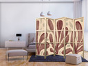 Japanischer Paravent, Raumteiler freistehend, Trennwand - Waving Leaves - Plant Shapes in Matisse St