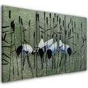 3 stykke lærredsprint, Cranes Birds Water Nature