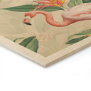 Plakat drewniany flaming i tropikalne liście - Bloomery Decor