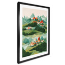 Plakat dla dzieci Treechild - Mała wioska pośród zielonych wzgórz