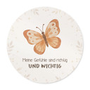 Rundes Affirmationsposter mit Schmetterling - 'Meine Gefühle sind richtig und wichtig' für das Kinderzimmer