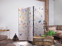Paravent, Raumteiler freistehend, Trennwand - Terrazzo in Confetti Style - Violet-Pink - Colorful Pa