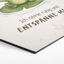 Alu-Dibond Hexagon mit Frosch - positiver Spruch 'Ich atme ruhig'