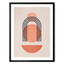 Plakat abstrakcyjna geometria w brzoskwiniowych kolorach - Kubistika