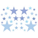 Sticker mural - Set d'étoiles bleu pastel 