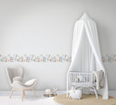 Børnetapet, non-woven tapet Kids Walls hvid, blå, beige