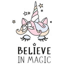 Sticker mural Kvilis - Tête de licorne Believe in magic