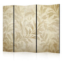 Paravent, Raumteiler freistehend, Trennwand - Botanical Motif with Leaves and Vines in Sandy Colors.