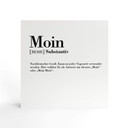 Holzbild zum Hinstellen - Grammatik - Moin - 15x15 cm