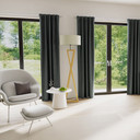 Homing Samtvorhang mit verdeckten Schlaufen Velia grau -  2,45 x 1,4 m