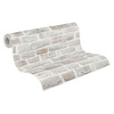 Tapeta z efektem kamienia - Tapeta z efektem kamienia bez PVC A.S. Création Grey White 386371