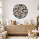 Wanddecoratie Dierensilhouetten in het Noordse Bos - Oliver Robins - Alu-Dibond - Rond