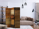 Paravent Séparation de pièce - Texture bois, 3 pièces