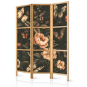 Japanischer Paravent, Raumteiler freistehend, Trennwand - Mysterious Garden - Rustic Evening