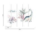 Dinosaur tapet i hvid pink - non-woven tapet Designwalls 2 - 2,55 x 3,5 m