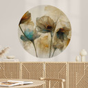 Sticker mural Fleurs de coquelicot séchées au look vintage - Treechild - Rond