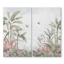 Dækketallerken til komfur Tropisk idyl med kolibri blå - Bloomery Decor