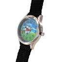 Kinder Armbanduhr - Lernuhr analog - Fußball schwarz