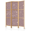 Japanischer Paravent, Raumteiler freistehend, Trennwand - Night Sky in Pastel Shades
