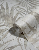 blomstertapet, non-woven tapet Novamur Yvi hvid, greige