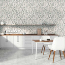 Papel pintado Floral hojas acuarela - Papel no tejido blanco gris verdoso - Papel pintado vegetal