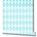 Vliestapete Rauten Grafisch Modern in Blau für Schlafzimmer