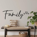 Sticker mural Famille avec 3 petits coeurs