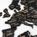 3D Holz-Puzzle Weltkarte mit Ländernamen, schwarz