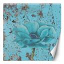 Fototapete, Türkis Blumen Textur Vintage