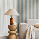 Papier peint rayé bleu clair beige - rayures classiques mat - Papier peint intissé moderne