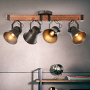 Spotbalken Eva, metallic, 78 x 28 cm, Holz Innenleuchte
