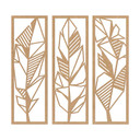 Dekoracja drewniana z piór origami (3 sztuki) - MDF nature