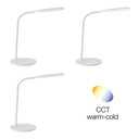 Tischleuchte Joy, weiß, 34 x 17 cm, Nachttischlampe, dimmbar mit Ladefunktion (Qi)