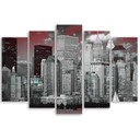 5 stykke lærredstryk, New York City skyskrabere