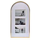 Aluminium Bilderrahmen Gold mit Passepartout - für 3 Fotos - 25,4 x 48,3 cm