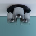 Deckenleuchte Benett, braun, Ø 35 cm, Glas Deckenleuchte