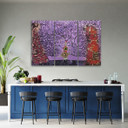 3 stykke lærred Print Lilla Tree Of Life Abstraktion