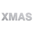 Aluminiowe litery Dibond - efekt srebra - XMAS