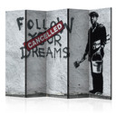 Paravent Séparation de pièce - Rêves brisés (Banksy) , 5 pièces - 225x172 cm