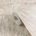 Papel pintado con textura en abanico color beige crema - Papel pintado no tejido con relieve 