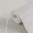 Tapeta z liśćmi palmowymi szaro-biała - tropikalny wzór liści nowoczesny - tapeta z włókniny