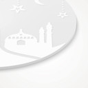 Akrylglasbillede, vinduesbillede til ophængning Ramadan Kareem - Månesilhuet - Rund