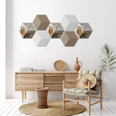 3D Hexagon Alu-Dibond sæt - Golden Struggle (sæt med 7)