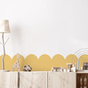 Wallsticker bølgebort sennepsgul