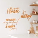 Sticker mural citation Home & Love (3 parties)