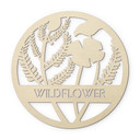 Dekoracja drewniana z topoli - Kwiaty w kole - Wildflower