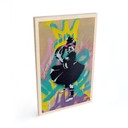 Houten Wanddecoratie Ballerina met Voetbal Graffiti - Habib