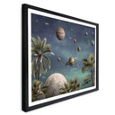 Plakat dla dzieci Kikki Belle - Tropikalny świat fantasy z planetami i palmami